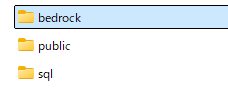 bedrockフォルダの場所
